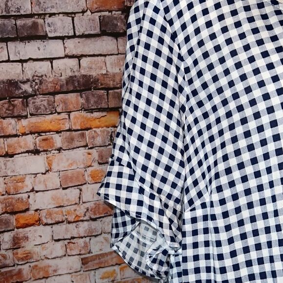 Torrid Gingham Ruffle Challis Blouse - Picture 5 of 9